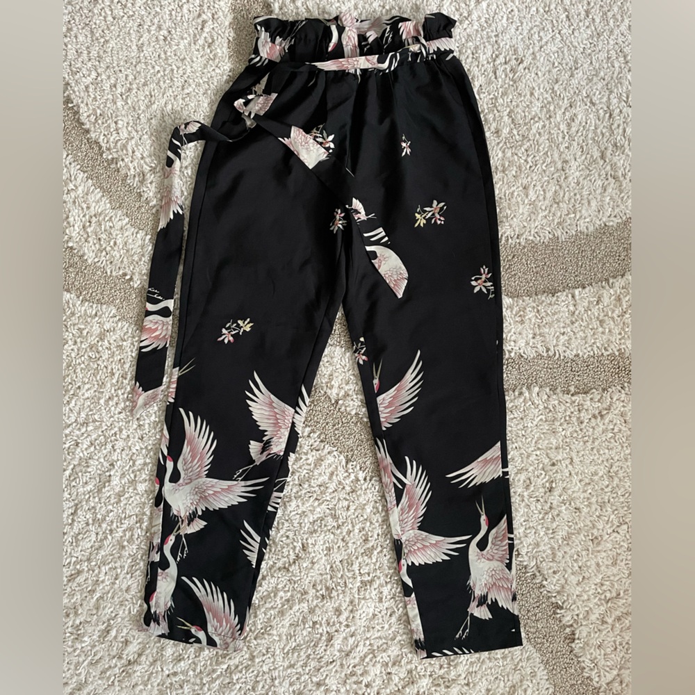High Rise Print Straight Leg Pants Size Small
